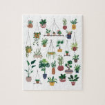 Kunst ter illustratie van Plant voor binnenshuis Legpuzzel<br><div class="desc">Voor de persoon in je leven die gelooft dat je nooit te veel planten kunt hebben,  een moderne boho-stijl illustratie van allerlei soorten planten binnen en buiten,  waaronder trendy monstera-bladeren,  hangende planten,  veerboten,  bonsai,  huisplanten en nog veel meer.</div>