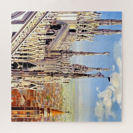 Kunst ter illustratie van  reizen in Milano Legpuzzel (Horizontaal)