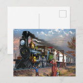 Kunst ter illustratie van reizen per post briefkaart (Voorkant / Achterkant)