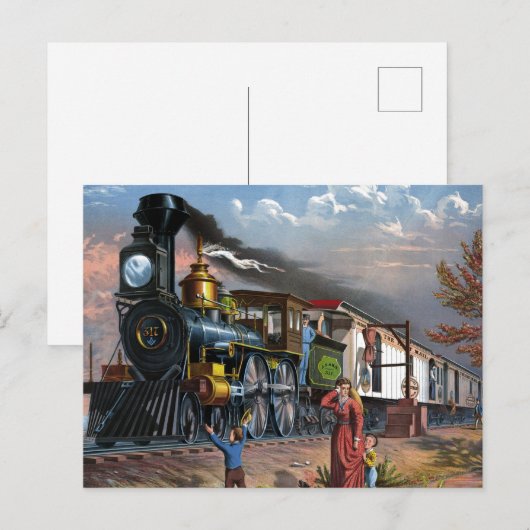 Kunst ter illustratie van  reizen per post briefkaart (Voorkant / Achterkant)