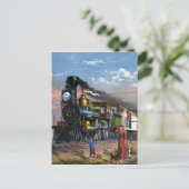 Kunst ter illustratie van reizen per post briefkaart (Staand voorkant)