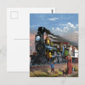 Kunst ter illustratie van reizen per post briefkaart (Voorkant / Achterkant)