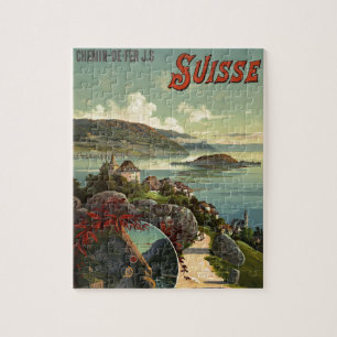 Kunst ter illustratie van reizen  Zwitserland Legpuzzel