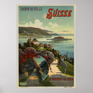 Kunst ter illustratie van reizen  Zwitserland Poster
