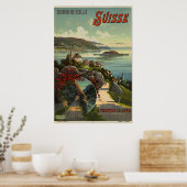 Kunst ter illustratie van reizen  Zwitserland Poster (Keuken)