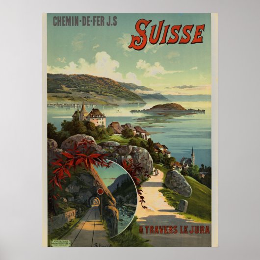 Kunst ter illustratie van reizen  Zwitserland Poster (Voorkant)