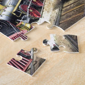 Kunst ter illustratie van  stuurstoomtreinen legpuzzel (Zijkant)