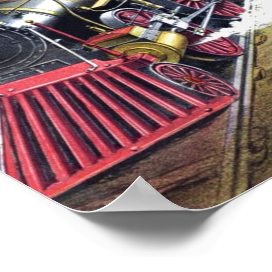 Kunst ter illustratie van stuurstoomtreinen poster (Hoek)