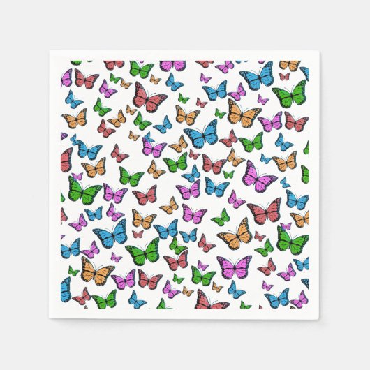 Kunst ter illustratie van  vlinder Papillon Servet (Voorkant)