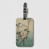 Kunst ter illustratie van  vogel en bloesem bagagelabel (Voorkant (verticaal))