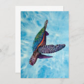 Kunst textiel schildpad. Wenskaart (Voorkant / Achterkant)