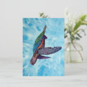 Kunst textiel schildpad. Wenskaart (Staand voorkant)