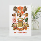  kunst Thanksgiving Binnenuitnodiging Kaart (Staand voorkant)