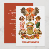 kunst Thanksgiving Binnenuitnodiging Kaart (Voorkant / Achterkant)