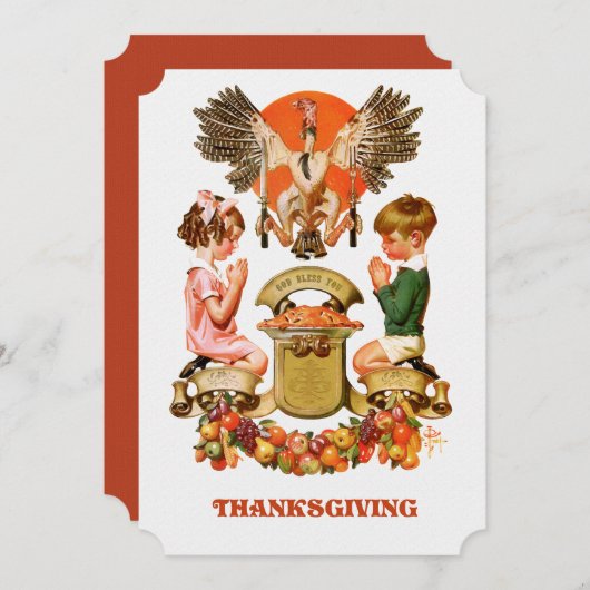  kunst Thanksgiving Binnenuitnodiging Kaart (Voorkant / Achterkant)