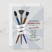 Kunst Thema Jongen's Verjaardagsfeestuitnodiging Kaart (Voorkant)