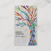 Kunst Therapeut Rainbow Colored Tree Visitekaartje (Voorkant)