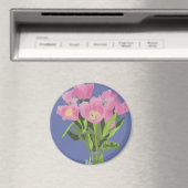 Kunst Tulp Bloem Moderne Illustratie + Naam Magneet (Insitu (Vaatwasser))
