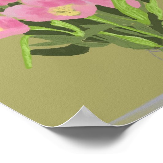  Kunst Tulp Bloem Moderne Illustratie + Naam Poster (Hoek)