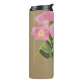 Kunst Tulp Bloem Moderne Illustratie + Naam Thermosbeker (Gedraaid links)