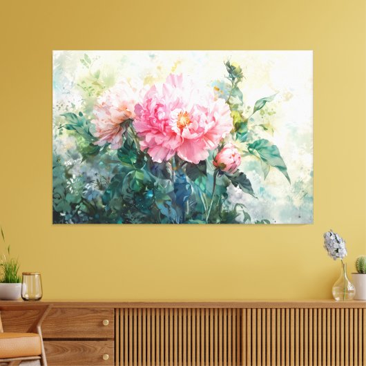 *~* Kunst TV2 Delicate PEONY Uitgerekte Canvas Pri (Insitu (Woonkamer))