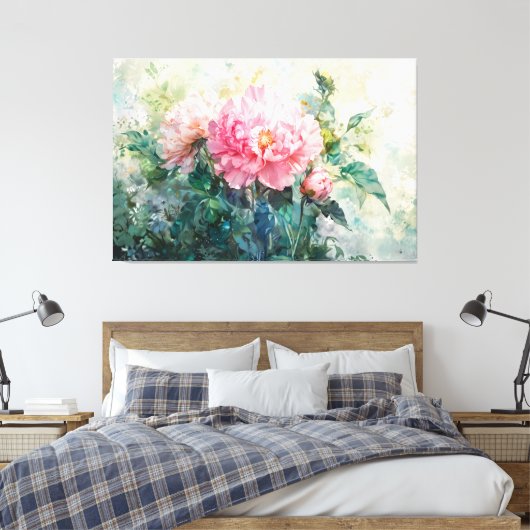 *~* Kunst TV2 Delicate PEONY Uitgerekte Canvas Pri (Insitu (Slaapkamer))