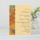 kunst twaalf zonnebloemen afstuderen kaart (Staand voorkant)