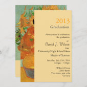 kunst twaalf zonnebloemen afstuderen kaart (Voorkant / Achterkant)