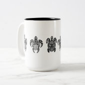 kunst tweekleurige koffiemok (Voorkant links)
