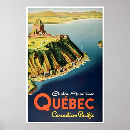 Kunst uit Quebec Canada Reisposter Chateau Fronten Poster (Voorkant)