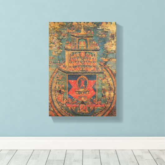 KUNST UIT TIBET [ VAJRAYOGINI MANDALA ] CANVAS AFDRUK (Insitu (Houten vloer))
