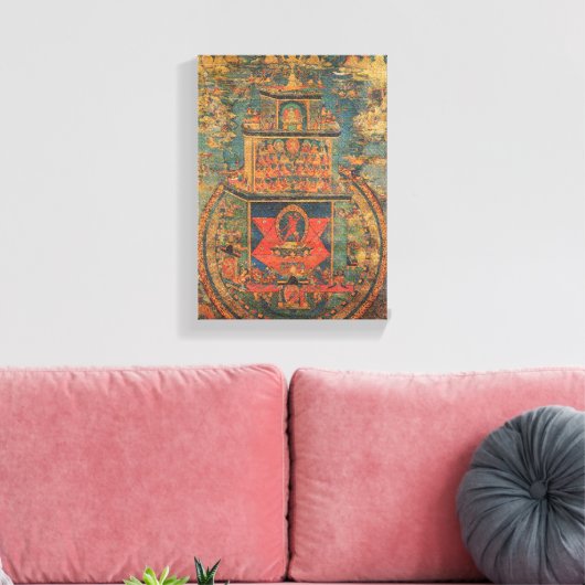 KUNST UIT TIBET [ VAJRAYOGINI MANDALA ] CANVAS AFDRUK (Insitu (Woonkamer))