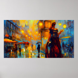 Kunst uit vroeger tijden Frankrijk met vrouw oude  Poster