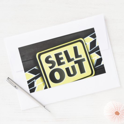 Kunst uitverkopen Afdrukken Rechthoekige Sticker (Envelop)