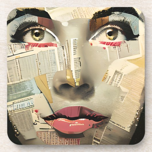 Kunst Unieke digitale kunst | dame Abstract Bier Onderzetter (Voorkant)