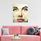 Kunst Unieke digitale kunst | dame Abstract Canvas Afdruk (Insitu (Woonkamer))