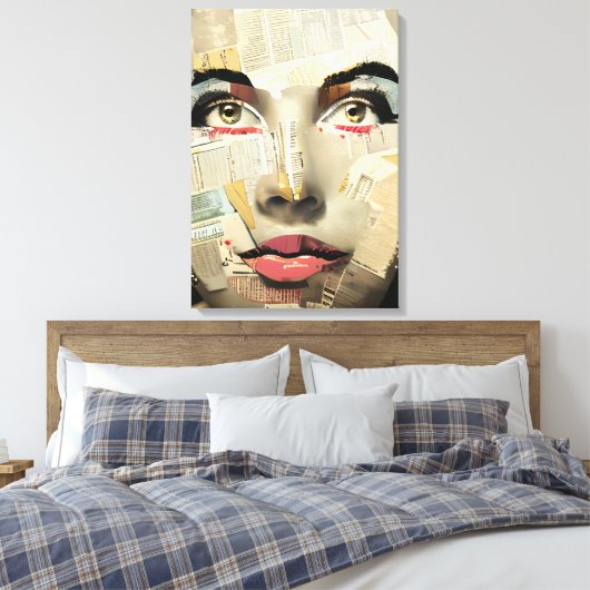 Kunst Unieke digitale kunst | dame Abstract Canvas Afdruk (Insitu (Slaapkamer))