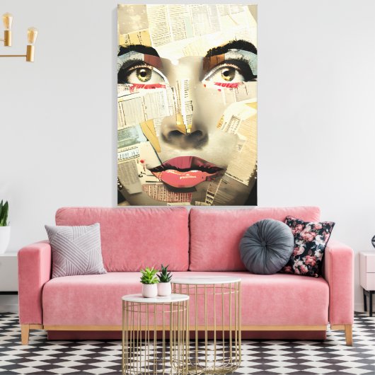 Kunst Unieke digitale kunst | dame Abstract Canvas Afdruk (Insitu (Woonkamer))