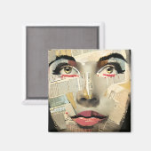 Kunst Unieke digitale kunst | dame Abstract Magneet (Voorkant / Achterkant)