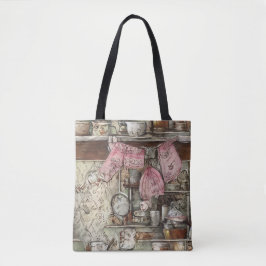 Kunst unieke hand getekende Retro artwork Tote Bag