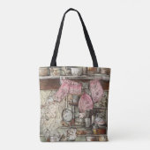Kunst unieke hand getekende Retro artwork Tote Bag (Achterkant)