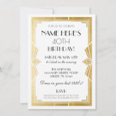 Kunst van 1920 in Birthday Deco Noite Gatsby Party Kaart (Voorkant)