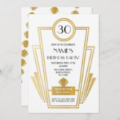 Kunst van 1920 in Birthday Deco Noite Gatsby Party Kaart (Voorkant / Achterkant)