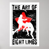 Kunst van 8 Limbs - Muay Thai Flying Knee Poster (Voorkant)
