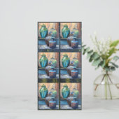 Kunst van acryl op vintage vaartuigen feestdagenkaart (Staand voorkant)