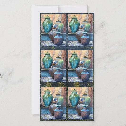 Kunst van acryl op vintage vaartuigen feestdagenkaart (Voorkant)
