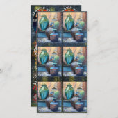 Kunst van acryl schepen uit het verleden feestdagenkaart (Voorkant / Achterkant)