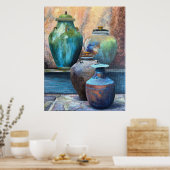 Kunst van acryl schepen uit het verleden poster (Keuken)