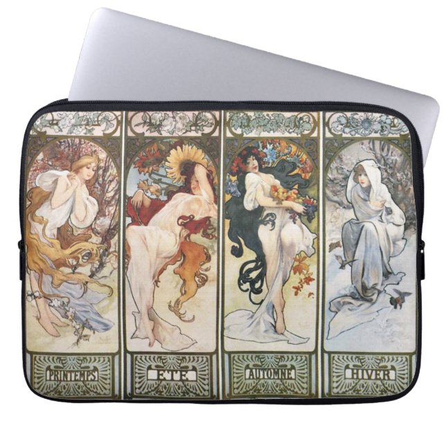  kunst van Alphonse Mucha Laptop Sleeve (Voorkant)
