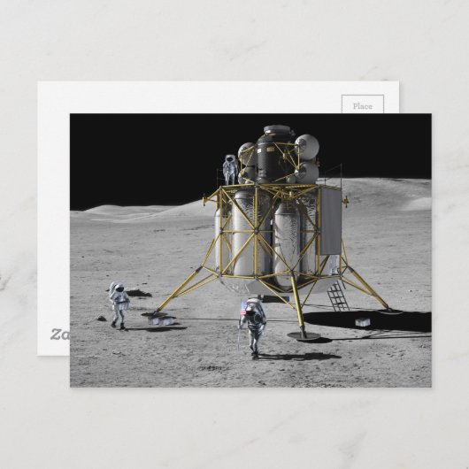 Kunst van Altair Lunar Lander en Astronauts Briefkaart (Voorkant / Achterkant)